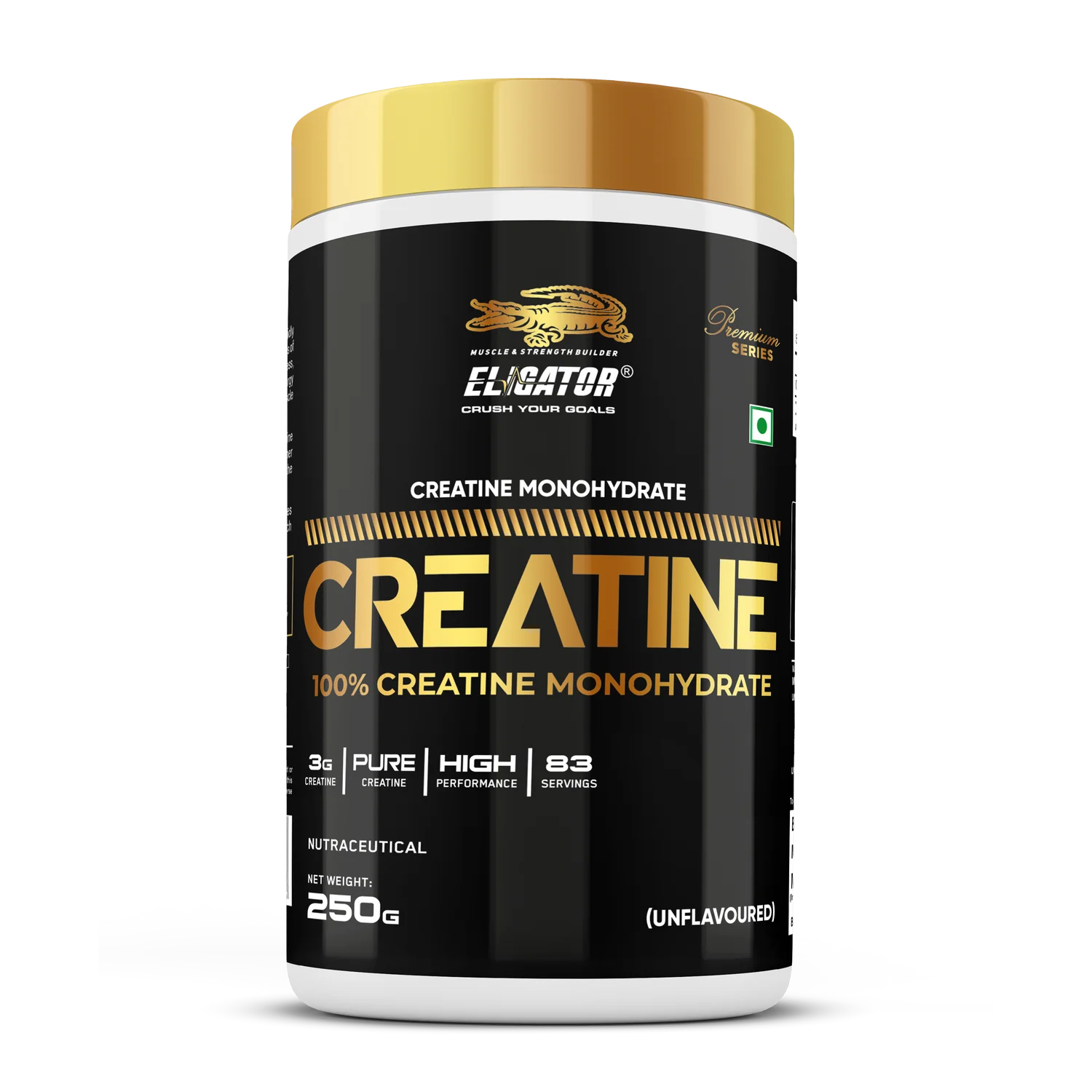 Eligator Creatine Monohydrate - 250g (83 Servings) Unflavoured